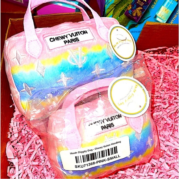 ☃️BOGO50%☃️ 🆕🐶HAUTE DIGGITY DOG: LARGE Pink Rainbow Ombre Purse - Picture 10 of 11